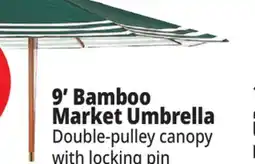 Ocean State Job Lot 9' Bamboo Market Umbrella Striped offer