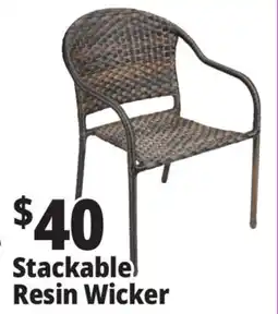 Ocean State Job Lot Outdoor Living Accents Resin Wicker Stacking Chair offer