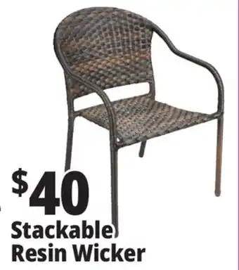 Ocean State Job Lot Outdoor Living Accents Resin Wicker Stacking Chair offer