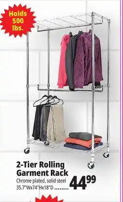 Ocean State Job Lot 2-Tier Rolling Garment Rack offer