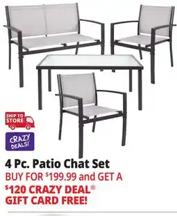 Ocean State Job Lot 4-Piece Patio Chat Set Gray offer