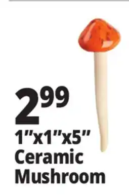 Ocean State Job Lot Outdoor Living Accents Mini Ceramic Mushroom 5.5 offer