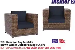 Ocean State Job Lot Hampton Bay Fernlake Brown Wicker Outdoor Lounge Chairs Set of 2 Midnight offer
