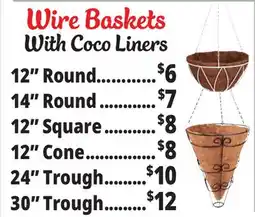 Ocean State Job Lot Decorative Hanging Wire Basket Planter with Coco Liner offer
