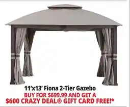 Ocean State Job Lot Sunjoy Fiona 2-Tier Gazebo 11' x 13' Light Gray offer