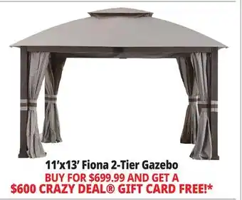 Ocean State Job Lot Sunjoy Fiona 2-Tier Gazebo 11' x 13' Light Gray offer