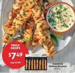 Aldi Seasoned chicken skewers offer