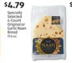 Aldi Specially selected original or garlic naan bread offer