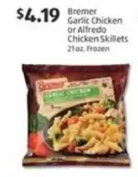 Aldi Bremer garlic chicken or alfredo chicken skillets offer