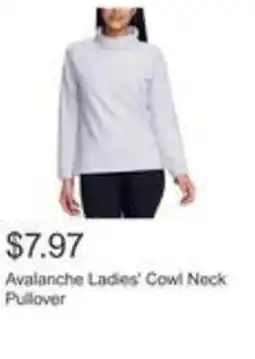 Costco Avalanche ladies' cowl neck pullover offer