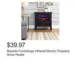 Costco Bayside furnishings infrared electric fireplace stove heater offer