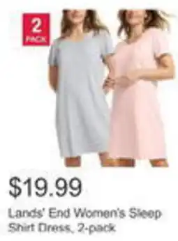 Costco Lands' end women's sleep shirt dress offer
