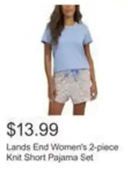 Costco Lands end women's knit short pajama set offer