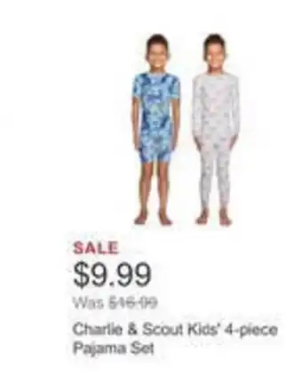 Costco Charlie & scout kids pajama set offer