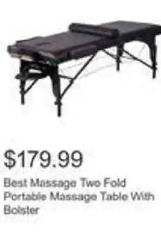 Costco Best massage two fold portable massage table with bolster offer