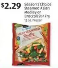 Aldi Season's choice steamed asian medley or broccoli stir fry offer