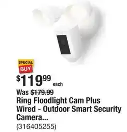 The Home Depot Ring floodlight cam plus wired offer