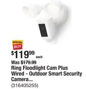 The Home Depot Ring floodlight cam plus wired offer