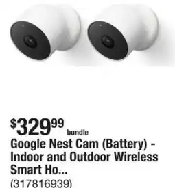 The Home Depot Google nest cam offer