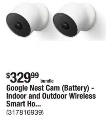 The Home Depot Google nest cam offer