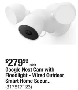 The Home Depot Google nest cam with floodlight offer