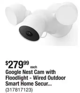 The Home Depot Google nest cam with floodlight offer