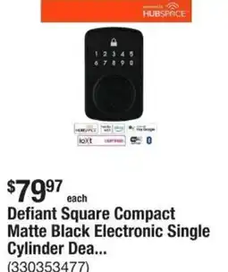 The Home Depot Defiant square compact matte black offer