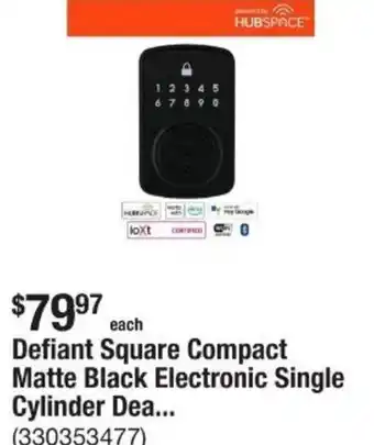 The Home Depot Defiant square compact matte black offer