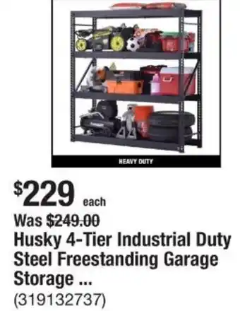 The Home Depot Husky 4-tier industrial duty steel freestanding garage storage ... offer