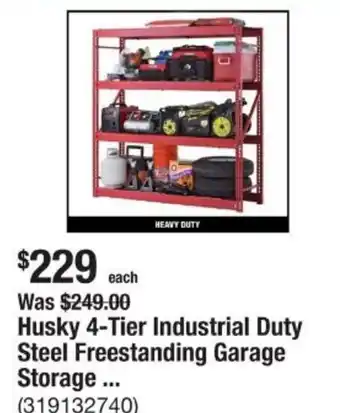 The Home Depot Husky 4-tier industrial duty steel freestanding garage storage ... offer