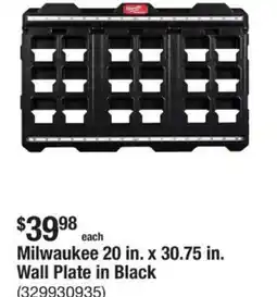 The Home Depot Milwaukee wall plate in black offer