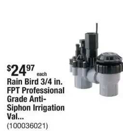 The Home Depot Rain bird professional grade anti- siphon irrigation offer