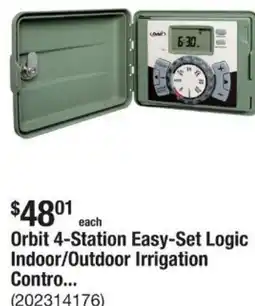 The Home Depot Orbit 4-station easy-set logic indoor/outdoor irrigation offer