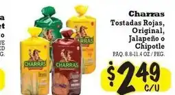 La Michoacana Charras tostadas rojas, original, jalapeño o chipotle offer