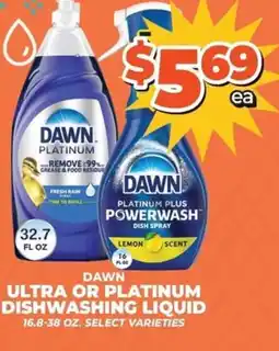 Price Cutter Dawn ultra or platinum dishwashing liquid offer