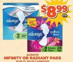 Price Cutter Always infinity or radiant pads offer