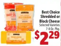 Mac's Market Best choice shredded or block cheese offer