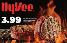 Hy-Vee Reserve bacon wrapped beef sirloin filet offer