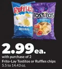 Hy-Vee Frito-Lay Tostitos or Ruffles chips offer