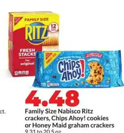 Hy-Vee Family size nabisco ritz crackers, chips ahoy offer