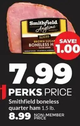 Hy-Vee Smithfield boneless quarter ham offer