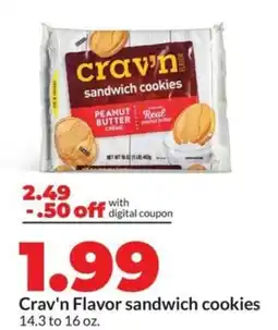 Hy-Vee Crav'n Flavor sandwich cookies offer