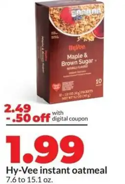 Hy-Vee Hy-vee instant oatmeal offer