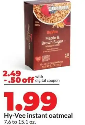 Hy-Vee Hy-vee instant oatmeal offer