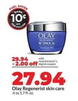 Hy-Vee Olay regenerist skin care offer