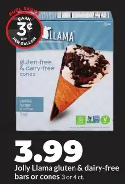 Hy-Vee Jolly llama gluten & dairy-free bars or cones offer