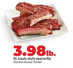 Hy-Vee St. louis style spareribs offer