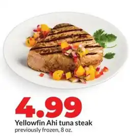 Hy-Vee Yellowfin ahi tuna steak previously frozen offer