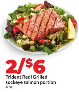 Hy-Vee Trident redi grilled sockeye salmon portion offer