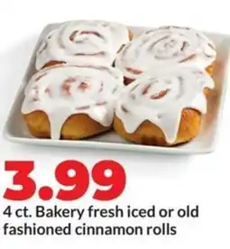Hy-Vee Bakery fresh iced or old fashioned cinnamon rolls offer